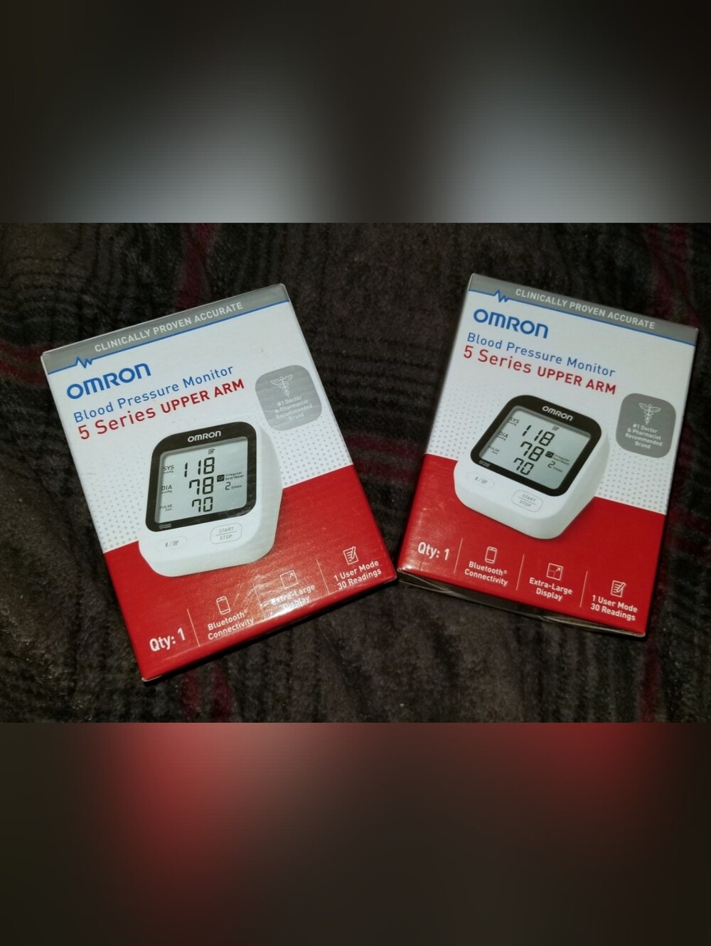 New Omron 5 Series Upper Arm Blood Pressure Monitor Wireless Bluetooth BP7255
